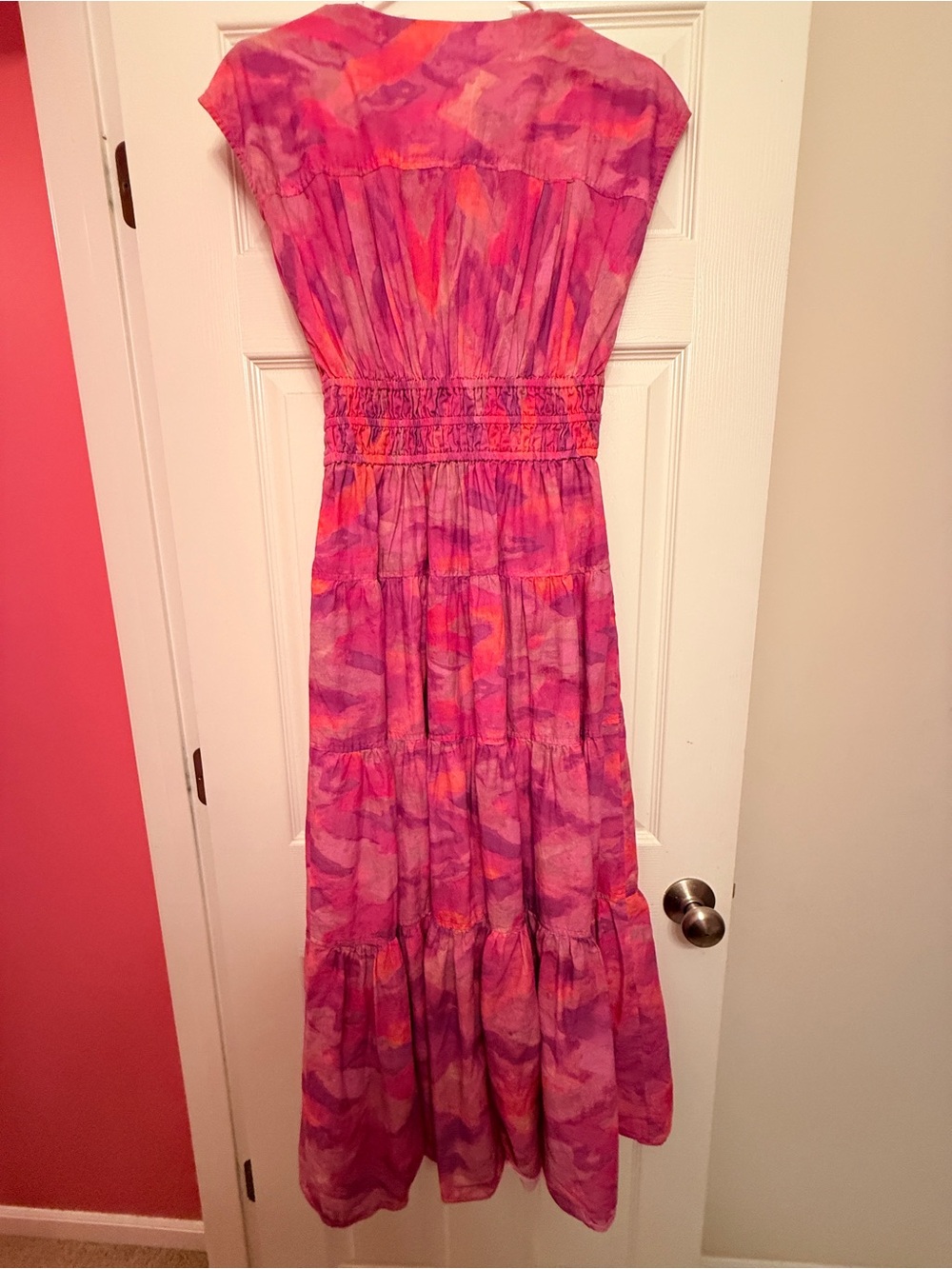 Derek Lam 10 Crosby Fatima Pink Multi-Color Tiered Maxi Dress size 4 - Picture 2 of 4